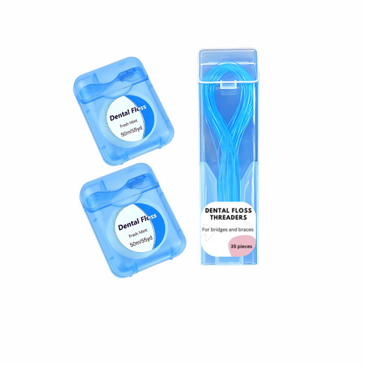 Dental Floss and Threader value pack for implant, bridge and braces - Wan's Custom